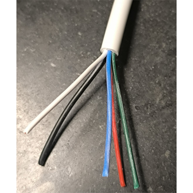 RGBW-Kabel weiß, 5-adrig (4x0,35mm², 1x1,0mm²)
