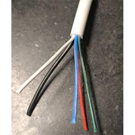 RGBW-Kabel weiß, 5-adrig (4x0,35mm², 1x1,0mm²)